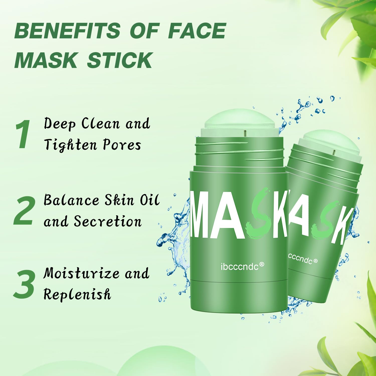 Josmon Green Tea Deep Cleanse Mask-rotating-head-application enables clean, mess-free use
