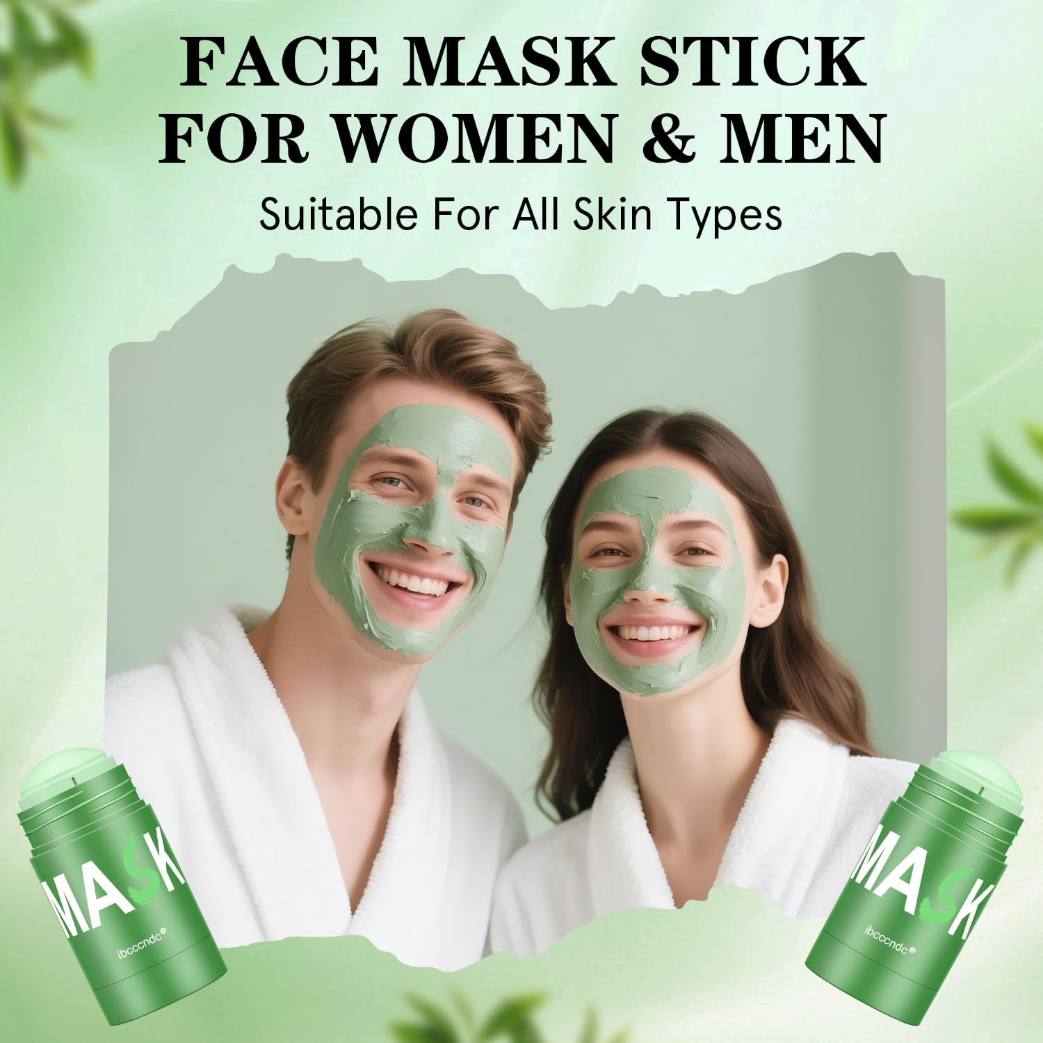 Josmon Green Tea Deep Cleanse Mask Stick twin-pack display emphasizes ongoing cleansing benefits.