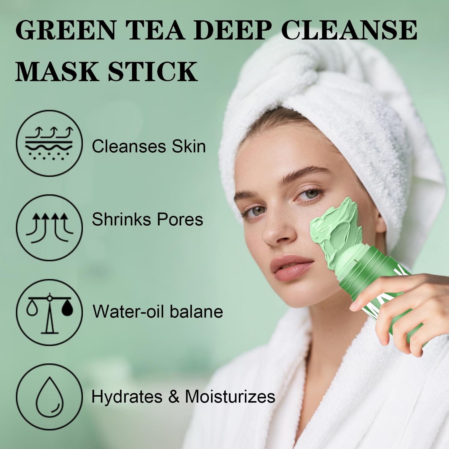 Josmon Green Tea Deep Cleanse Mask Stick natural extract focus and gentle moisture support.