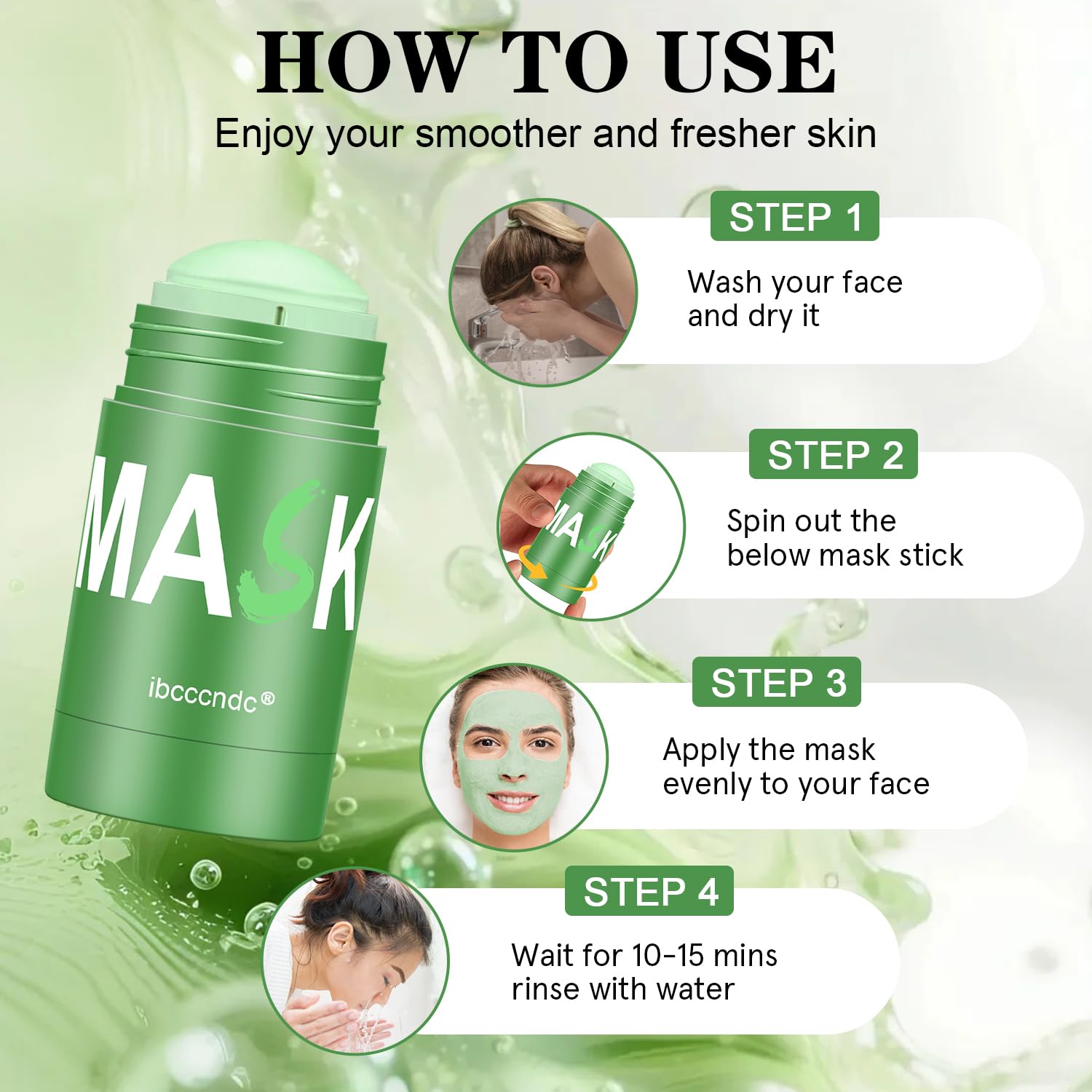 Josmon Green Tea Deep Cleanse Mask Stick suitable for men and women in daily routines.