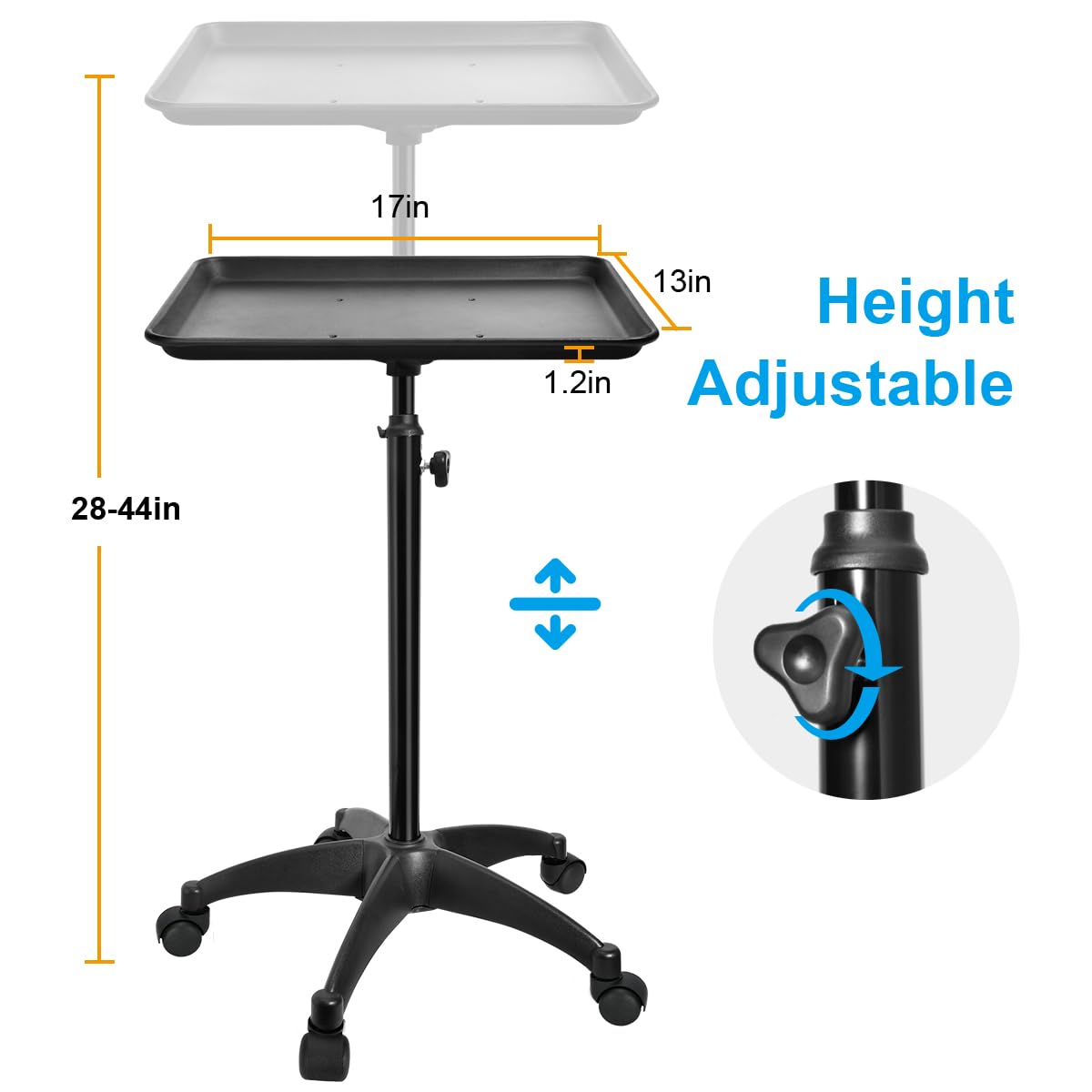 JOSTZHXIN height-adjustable salon tray offers ergonomic height for comfortable styling.