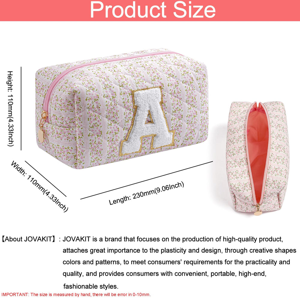 JOVAKIT alphabet makeup bag dimensions 230mm x 110mm x 110mm suitable for full-size items