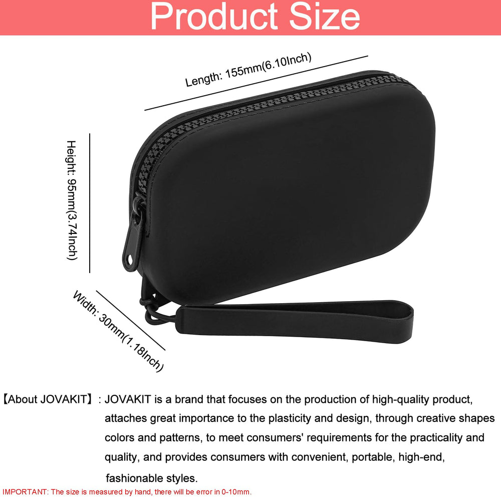 JOVAKIT durable silicone makeup bag features scratch-resistant material for daily use.