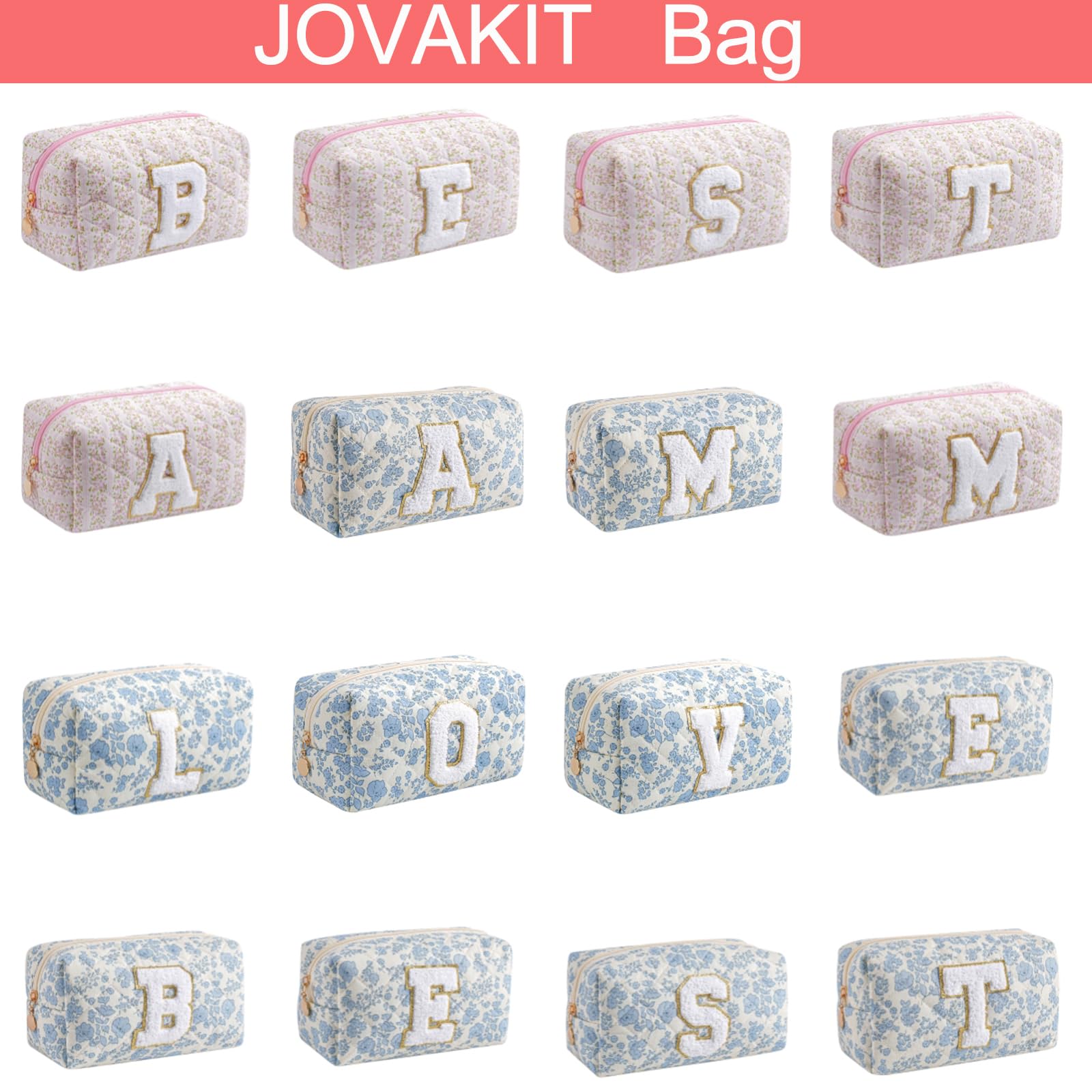 JOVAKIT gift-ready floral makeup bag suitable for teens and moms.