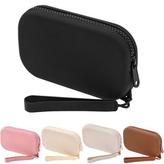 JOVAKIT small portable silicone makeup bag in black for travel storage.