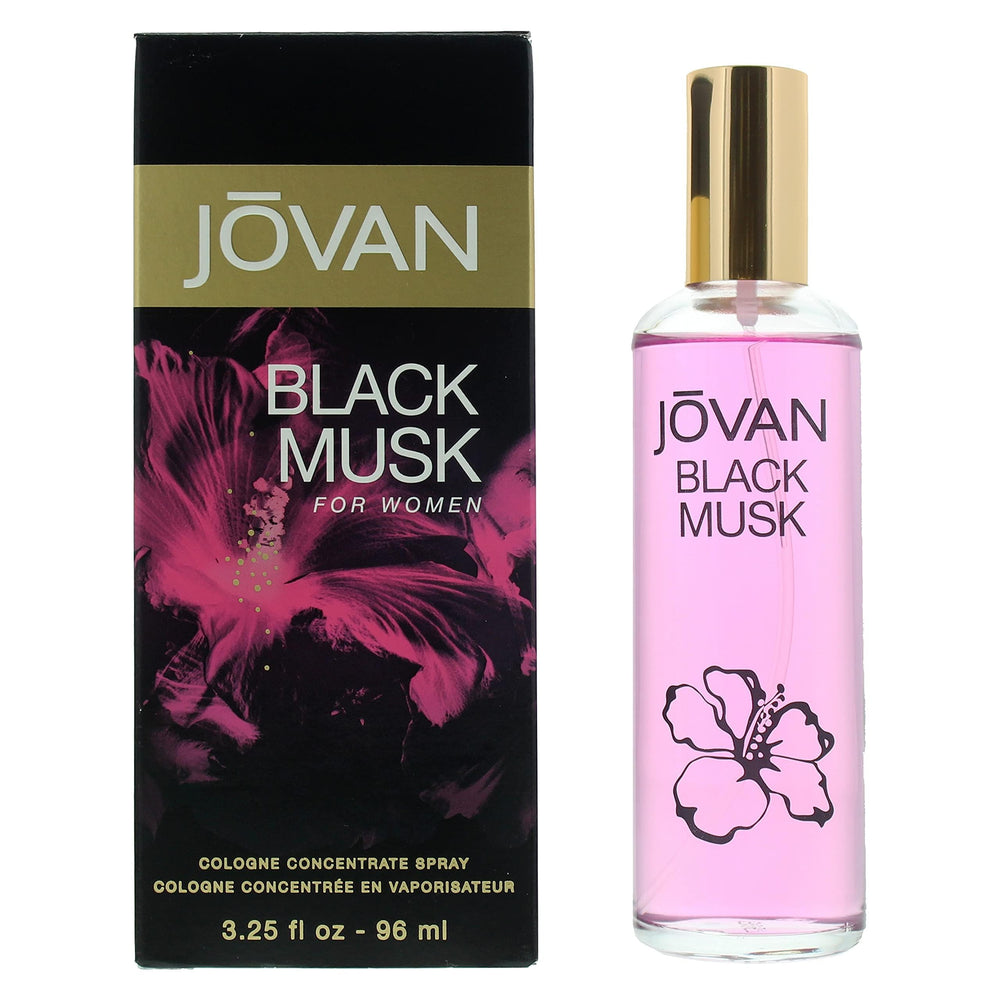 Jovan Black Must spray action demonstrates easy application and long-lasting scent
