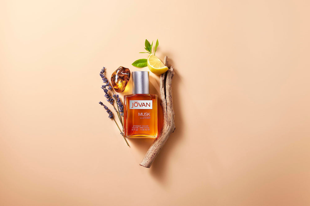 Jovan Musk for Men close-up of notes carnation lavender amber