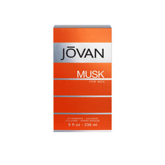 Jovan Musk Men 8oz bottle highlights the timeless floral-spice scent for daily grooming.