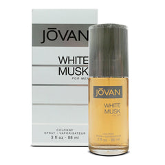 Jovan White Musk Men 3oz bottle close-up for daily confidence and fresh scent.