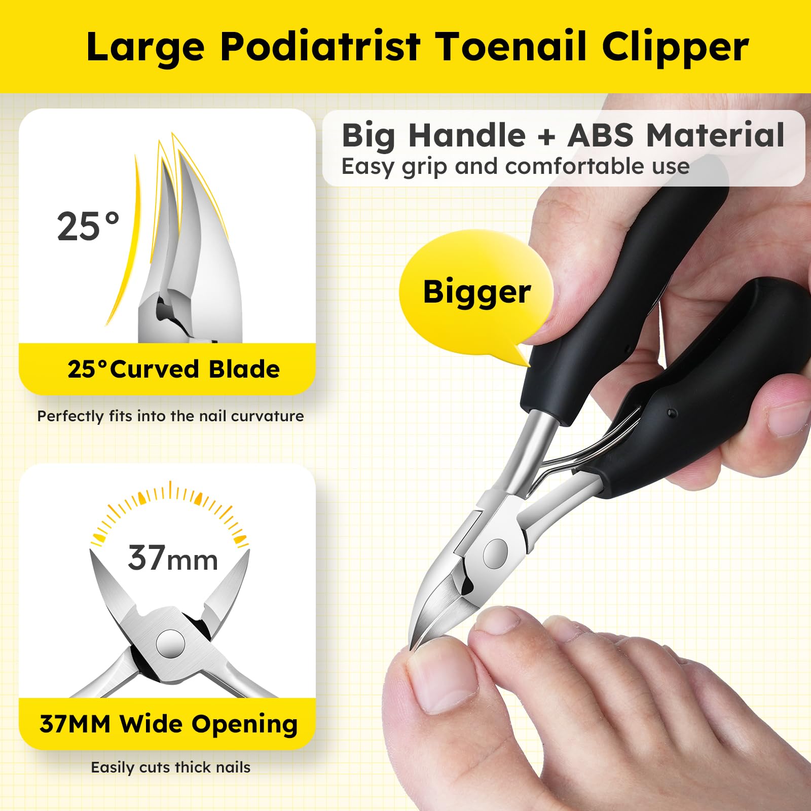 Jovareneo angled head nail clipper offers clear visibility for accurate trimming.