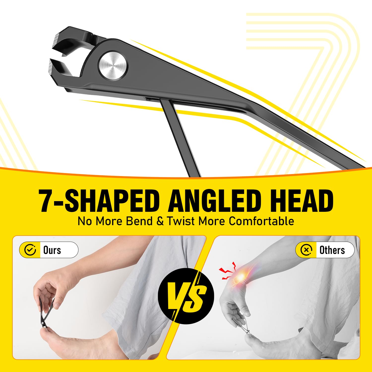 Jovareneo long-handled toenail clippers reducing hand strain for seniors.
