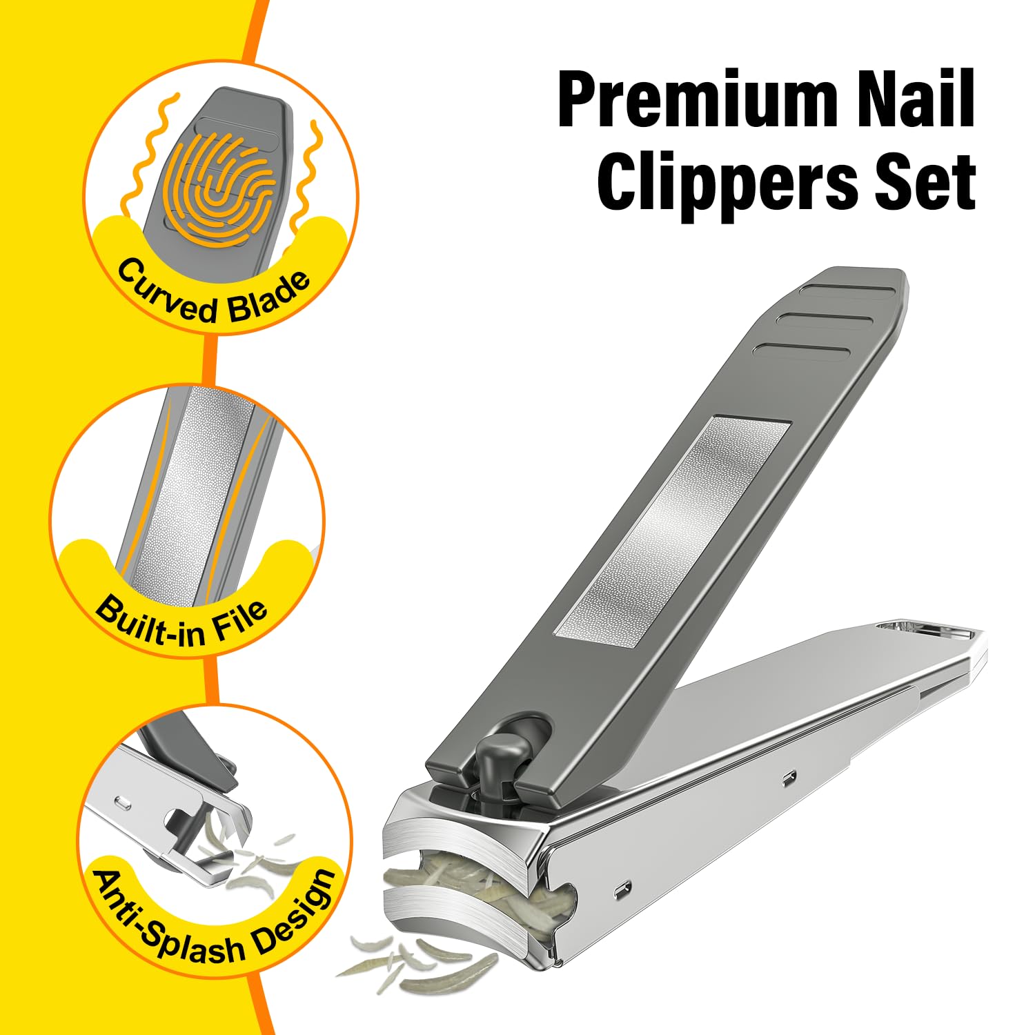 Jovareneo nail clipper set ultra sharp curved blades for smooth tear-free cuts