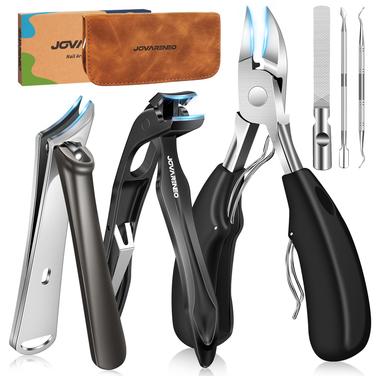 Jovareneo large toenail clipper with long handle for thick nails and precise trimming.