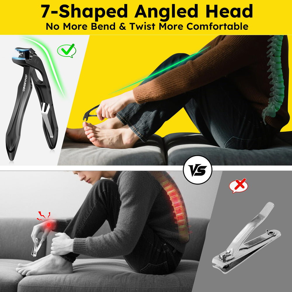 Jovareneo slanted nail cutter follows natural nail shape for safe ingrown trimming.