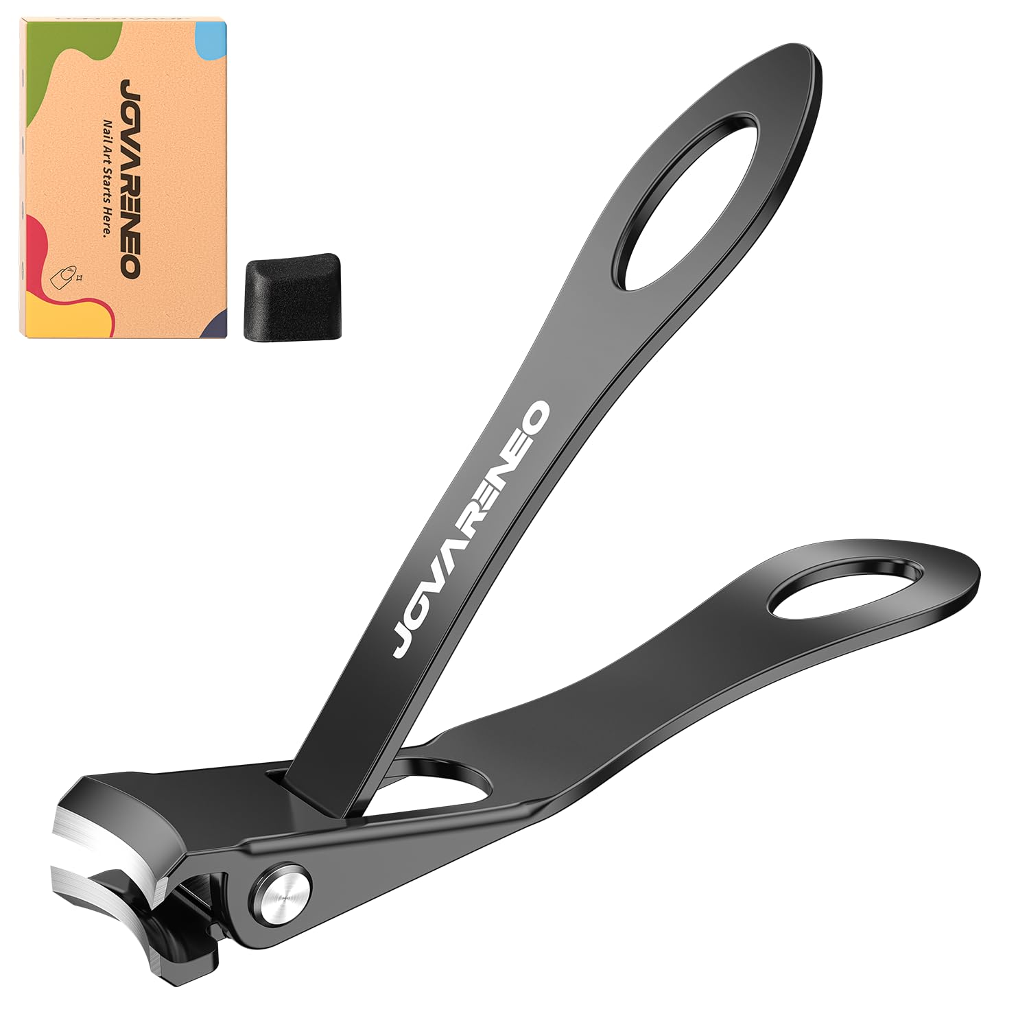 Jovareneo toenail clippers angled head in gold for easy reach and precision cuts.
