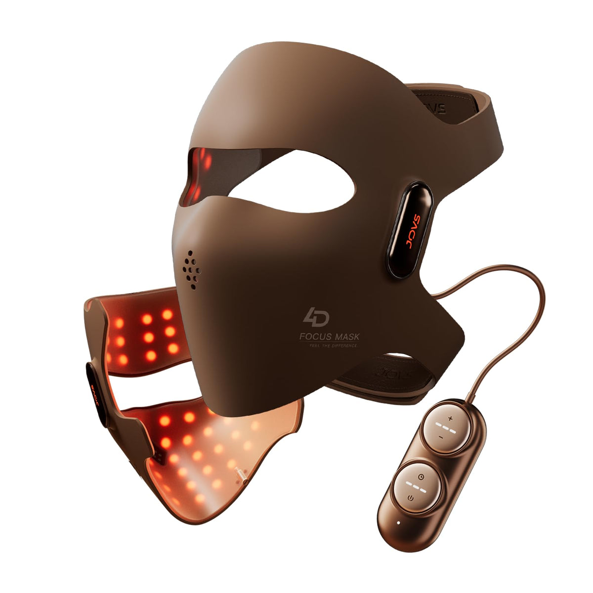 JOVS 4D Laser Mask front view highlighting full-face light coverage for anti-aging therapy