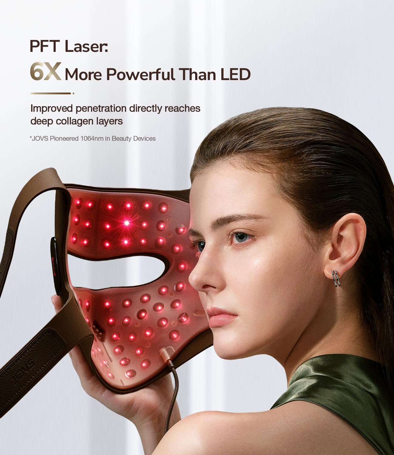 JOVS 4D Laser Therapy Mask 1064nm longwave light for deeper collagen stimulation