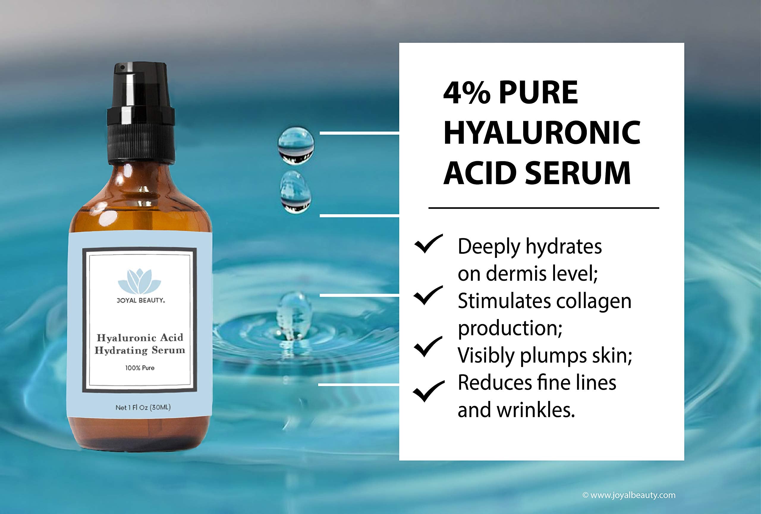 JOYAL BEAUTY serum dispensing pump for easy, mess-free application and layering.
