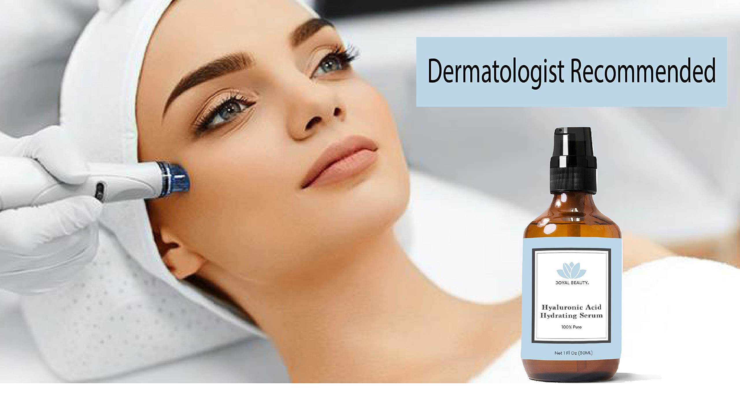 JOYAL BEAUTY Hyaluronic acid serum ingredients list shows vegan, alcohol-free formula.