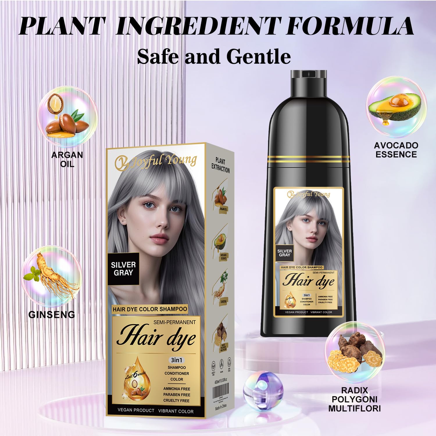 Joyful Young 3-in-1 hair coloring process for effortless at-home color care.
