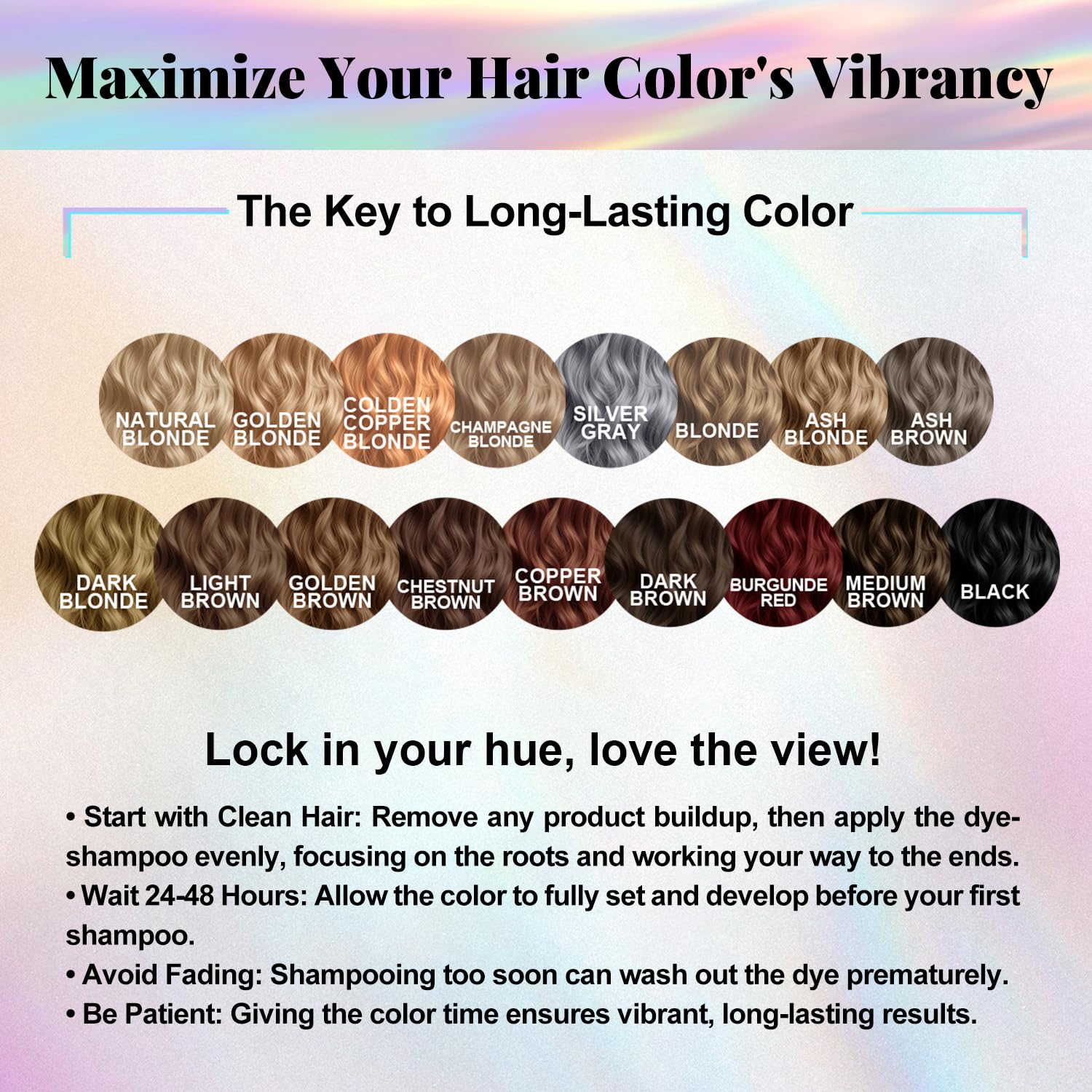 Joyful Young ash-blonde shampoo before after demonstrates subtle color blend with existing shade.
