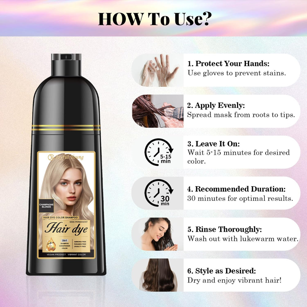 Joyful Young Champagne Blonde Vegan Ammonia-Free proves gentle color for sensitive scalps.