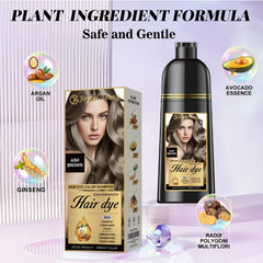 Joyful Young ash brown bottle demonstrates easy application for quick gray coverage