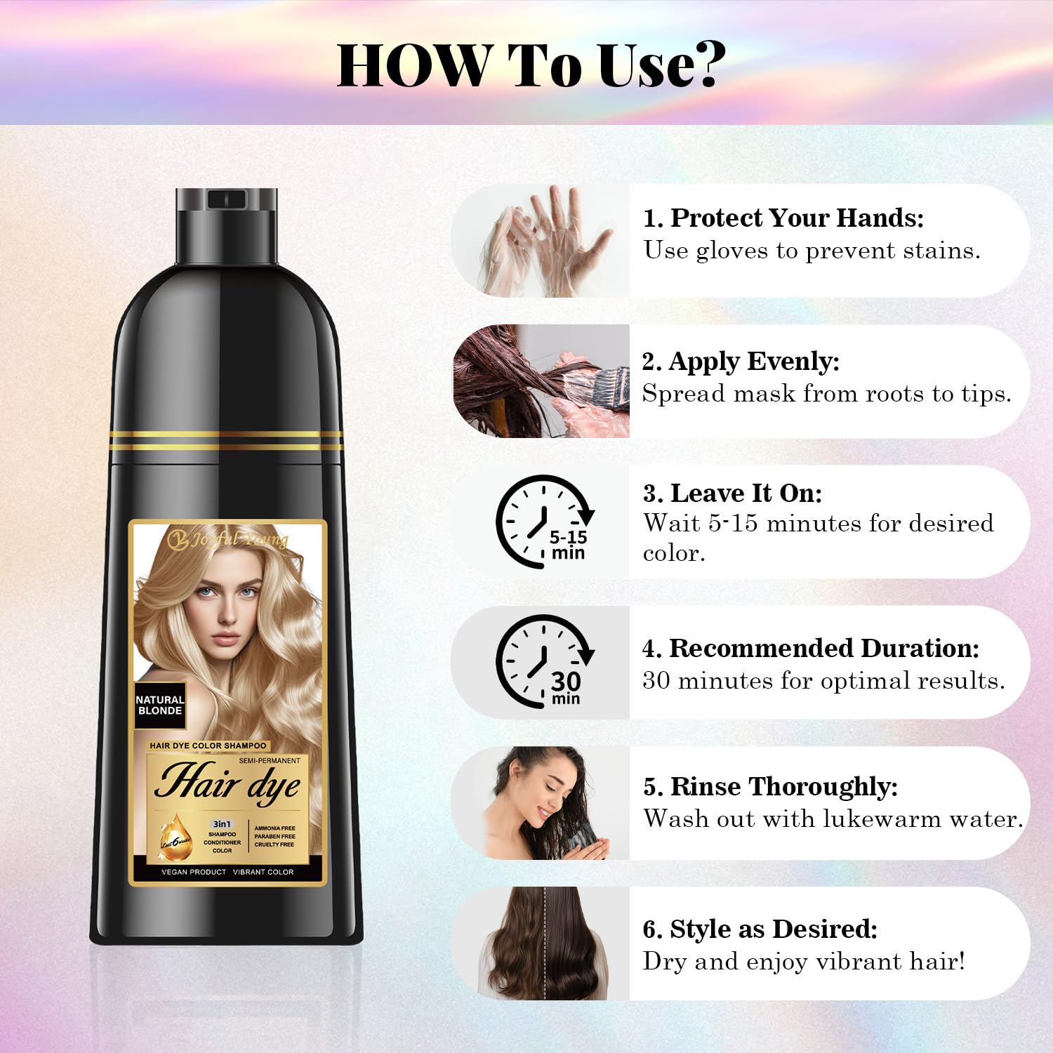 Joyful Young Natural Blonde box demonstrates versatility for women's hair and men's beard color at home.