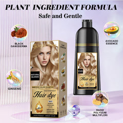 Joyful Young Natural Blonde foam lather demonstrates quick color deposit for at-home gray coverage.