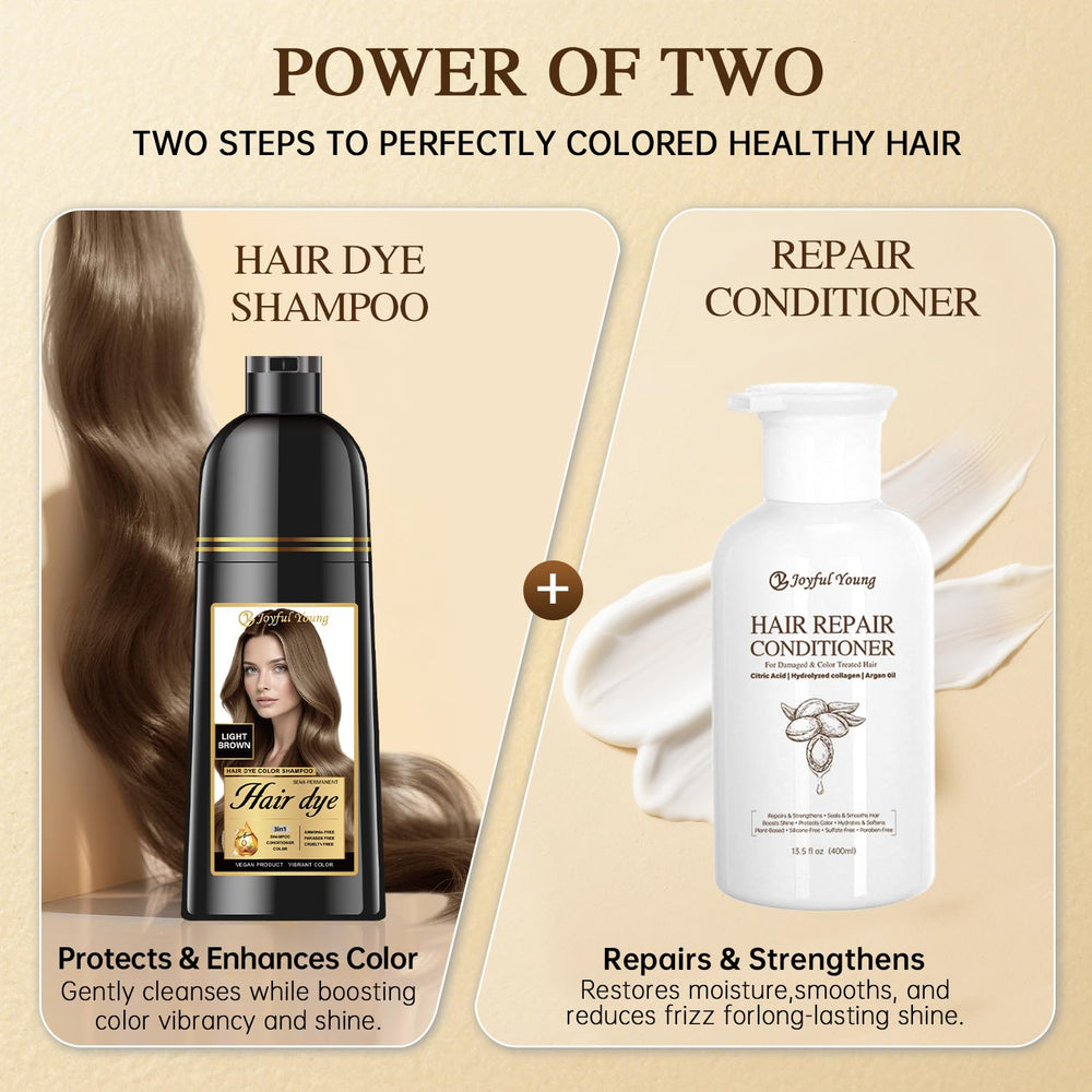 Joyful Young vegan paraben-free packaging communicates ethical, gentle formula for daily hair coloring.
