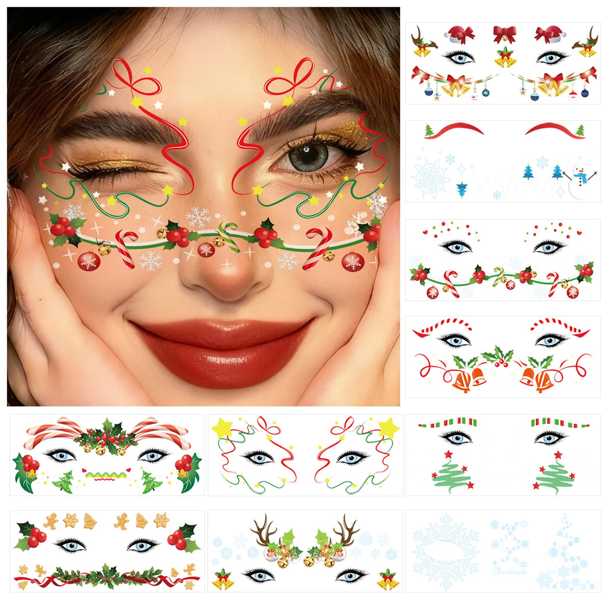 JoyfulGlam Christmas tattoos Santa hats brighten holiday looks for festive photos