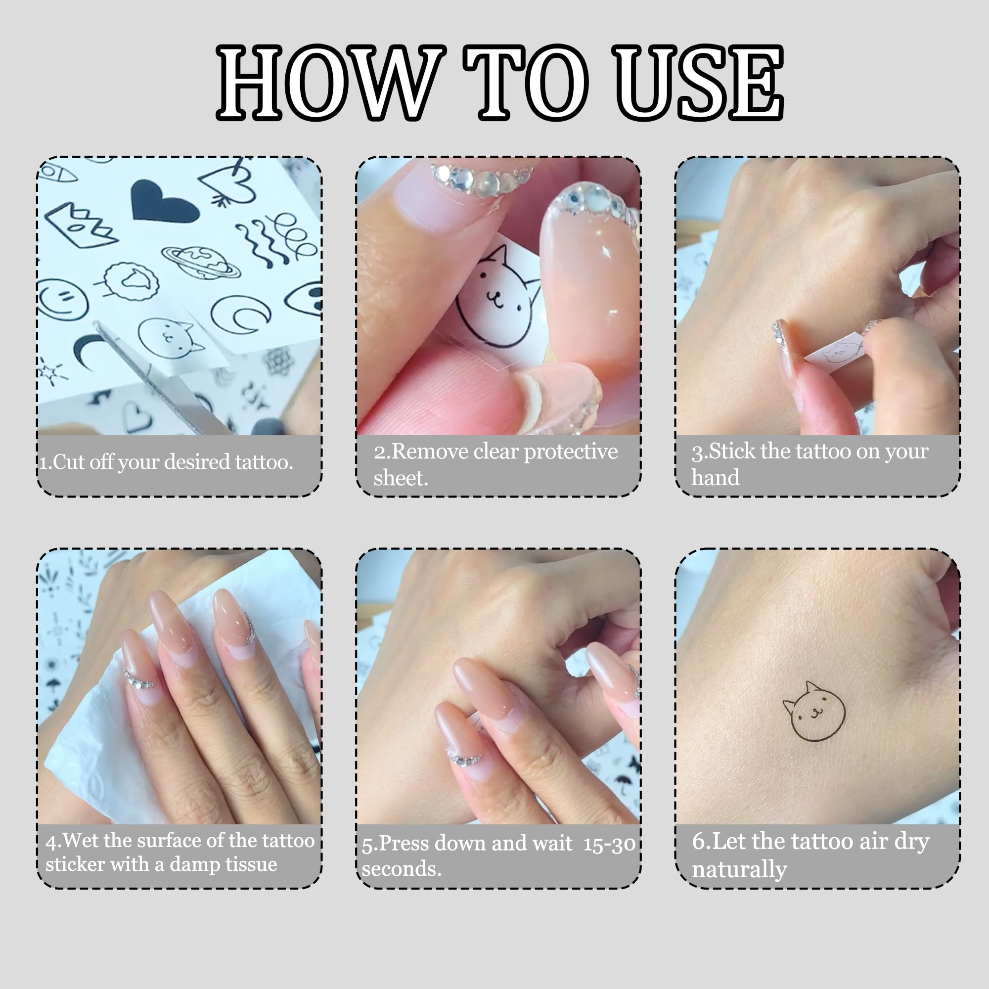 JoyfulGlam tattoos for decorating props and decor at parties.