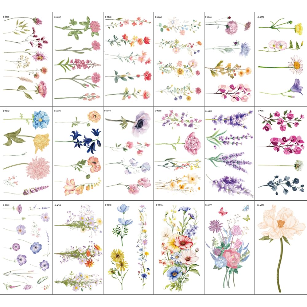 JoyfulGlam flower tattoos dandelions—light, carefree decoration for skin