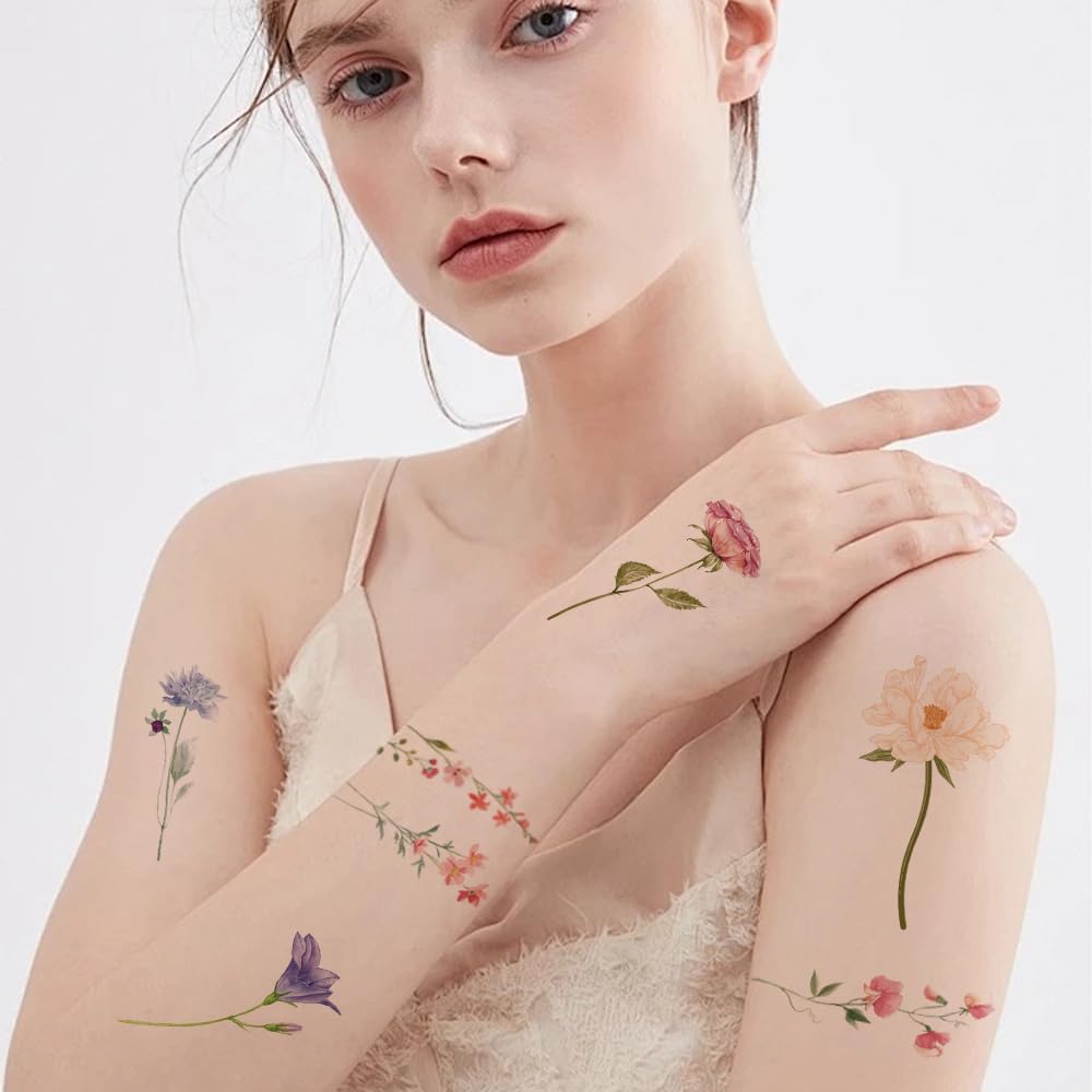 JoyfulGlam flower tattoos realistic designs—believable floral looks