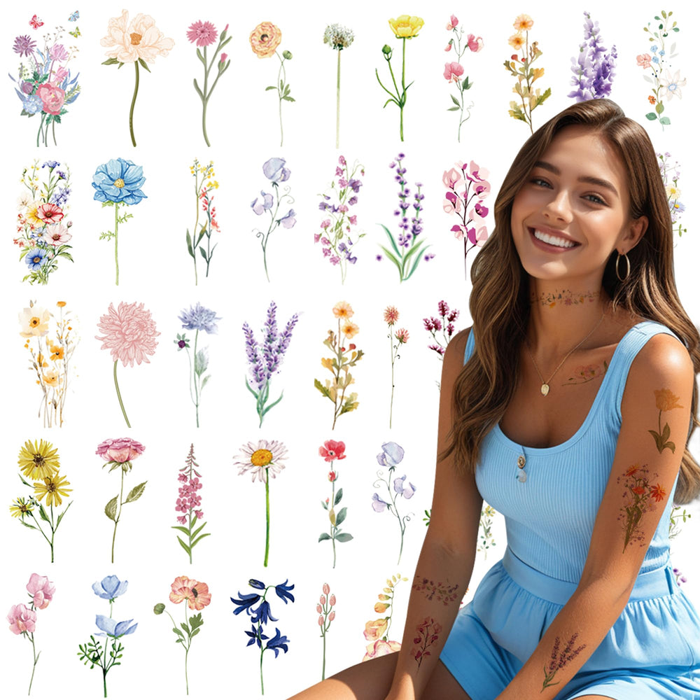 JoyfulGlam flower tattoos roses—realistic designs for stylish skin adornment