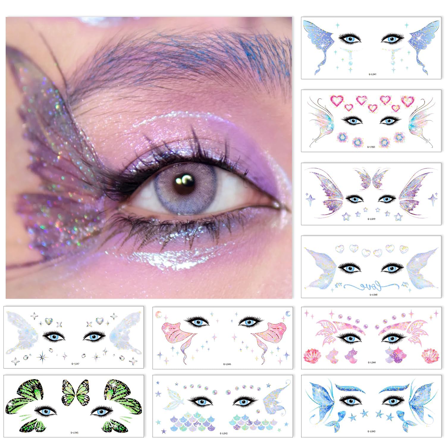 JoyfulGlam Glitter Fairy tattoos butterfly design for a sparkling party look