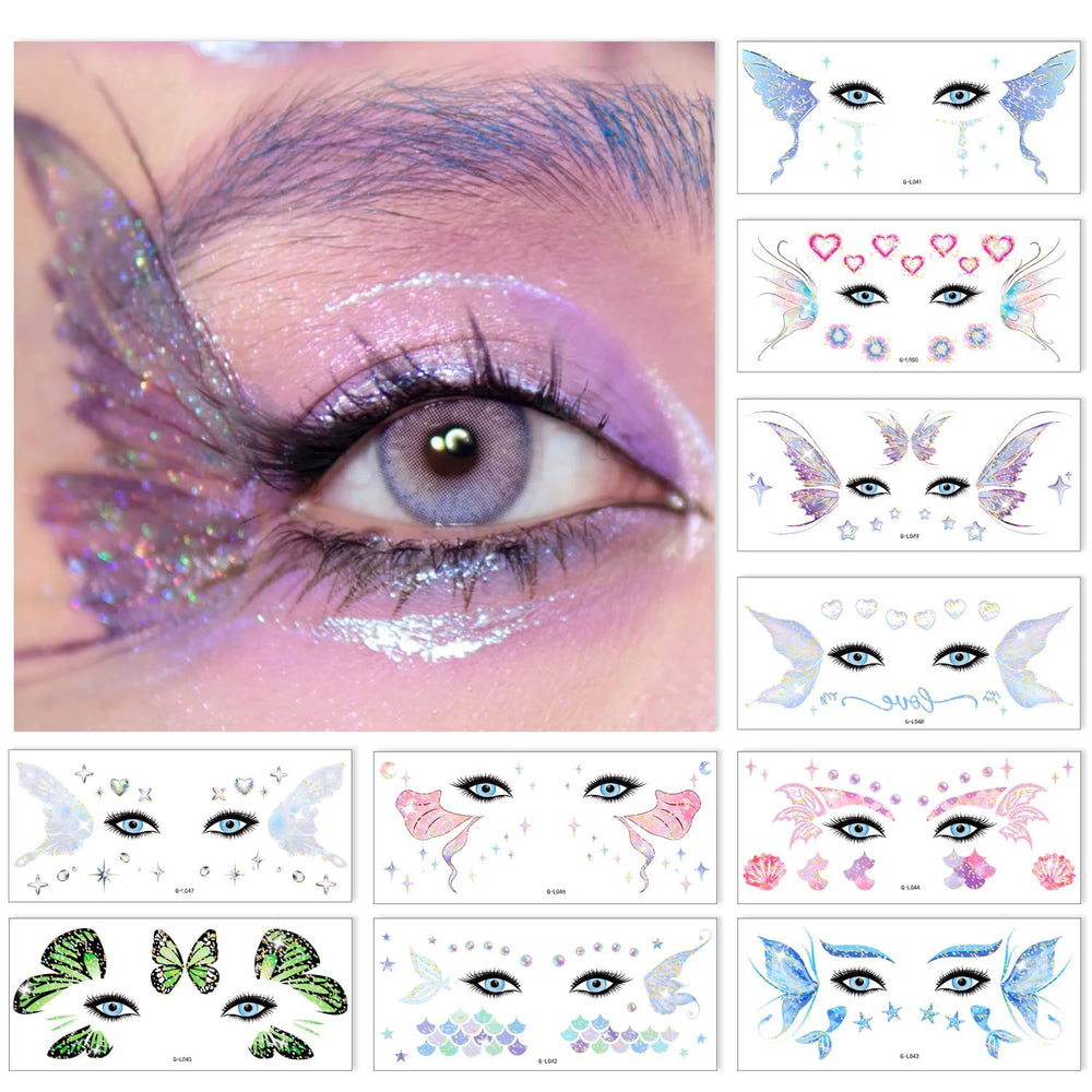 JoyfulGlam Glitter Fairy tattoos butterfly design for a sparkling party look