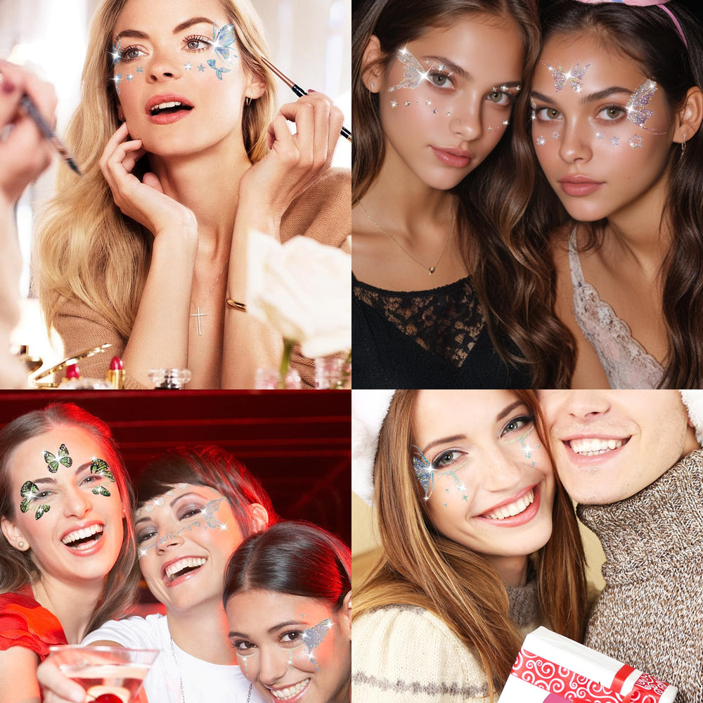 JoyfulGlam Glitter Fairy tattoos eyes design for quick eye makeup accents