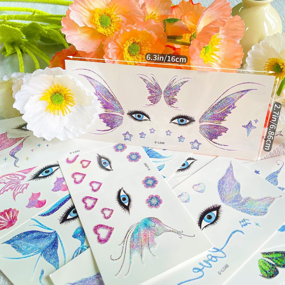 JoyfulGlam Glitter Fairy tattoos fairy design for bold eye makeup