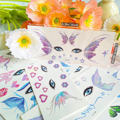 JoyfulGlam Glitter Fairy tattoos fairy design for bold eye makeup