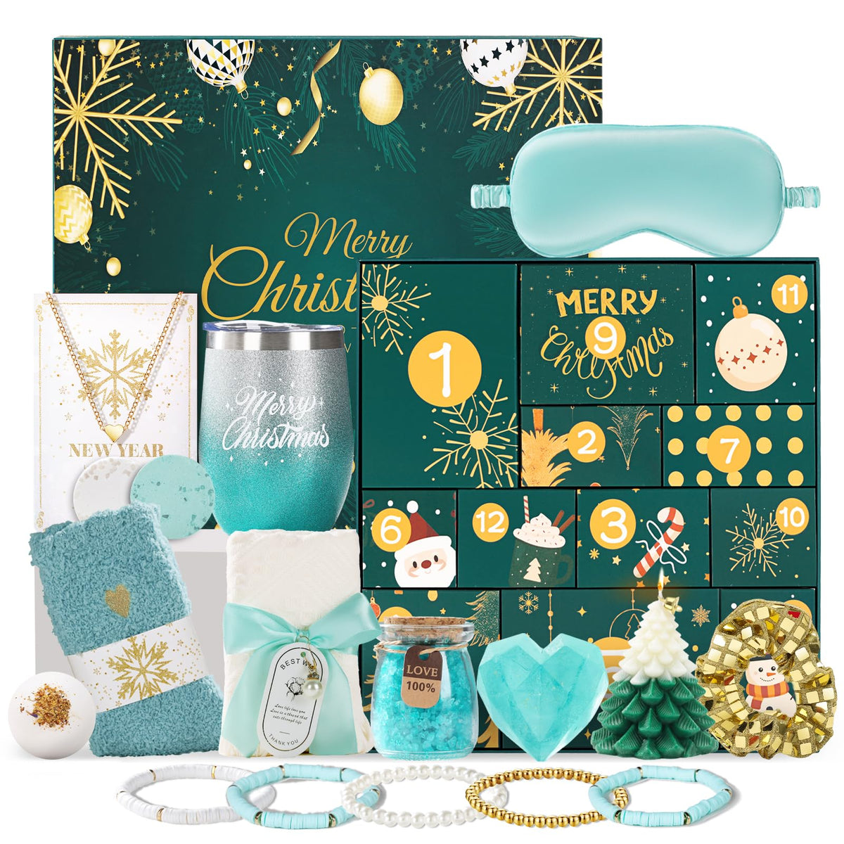 Joyliss Advent Calendar gift box with premium packaging for her holiday self-care.