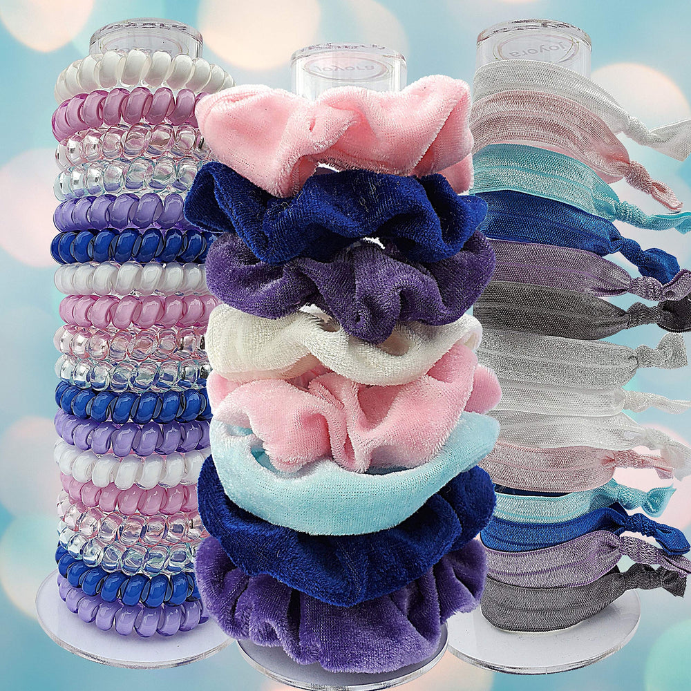 Joyora scrunchie-holder-tower displays 24–60 pieces on a sturdy surface