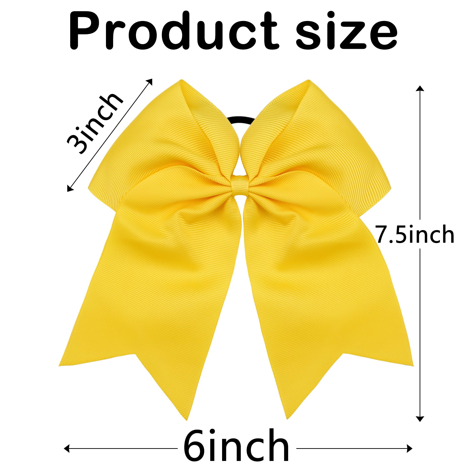 JOYOYO large 8-inch grosgrain bows close-up with sturdy elastic hair ties