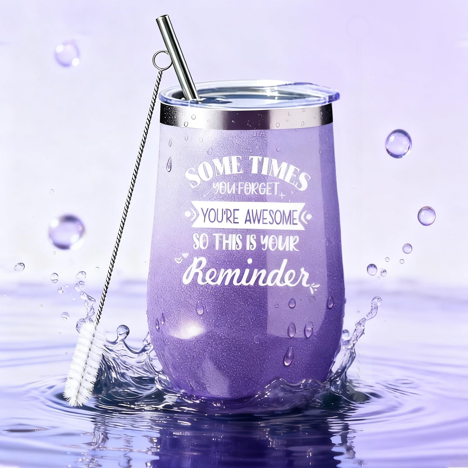 Joyvella 16 oz stainless steel mug with straw, ideal for cozy coffee moments.