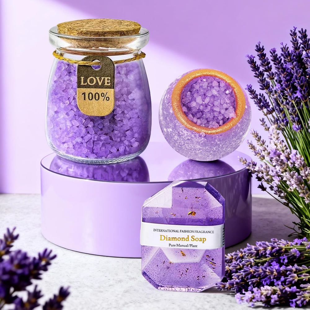 Joyvella sal de baño lavanda, ayuda a relajar músculos y mente.