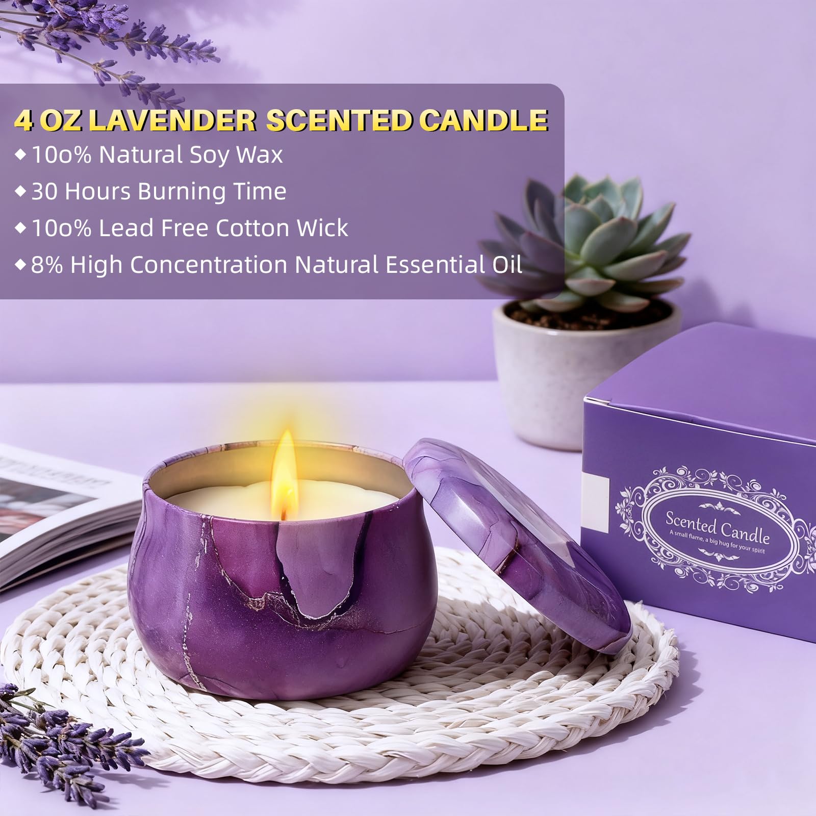 Joyvella vela aromática perfuma el ambiente para relajación tranquila.