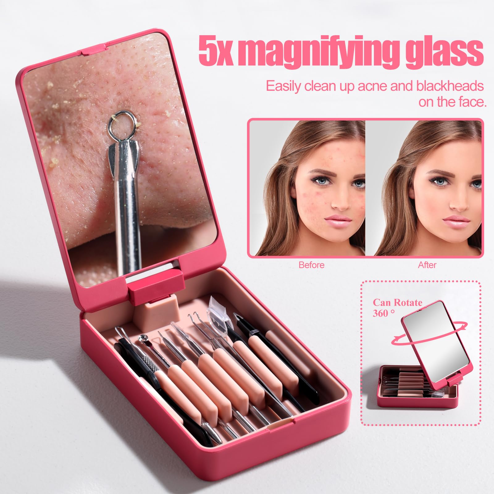 JPNK 7-piece kit assembled for versatile facial grooming and brow shaping routines.