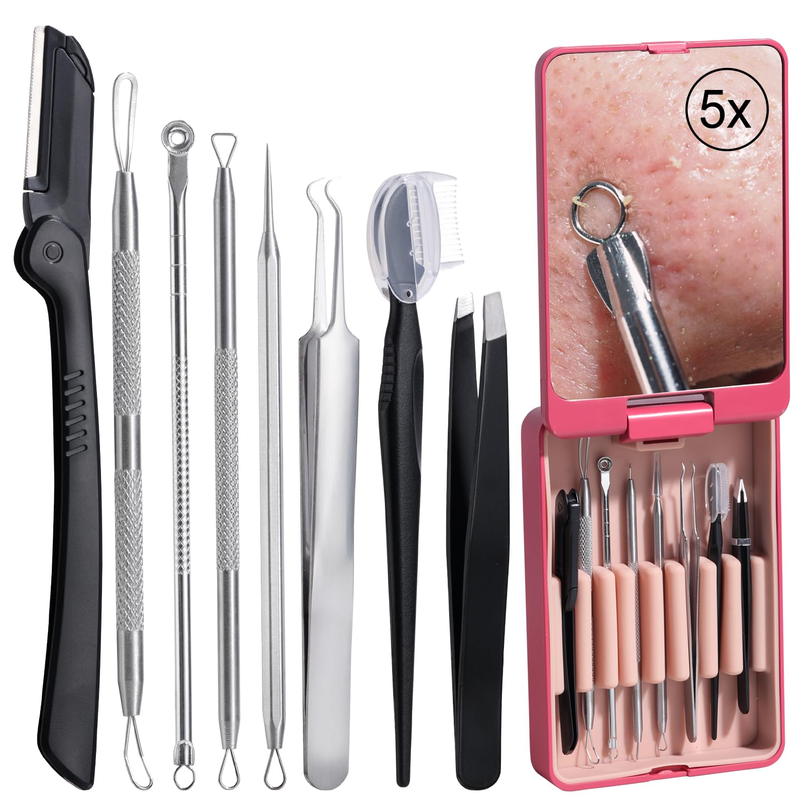 JPNK blackhead remover tool closeup highlights precise pimple extraction for clearer skin.