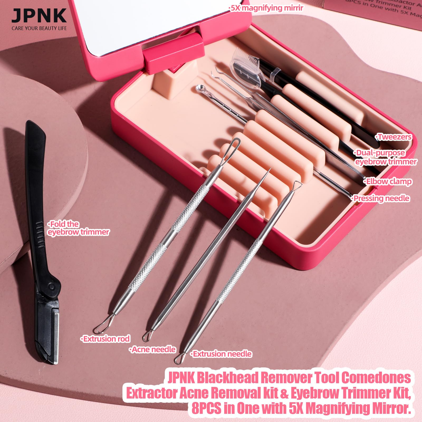 JPNK eyebrow razor with comb at-home-use demonstrates precise brow grooming and easy shaping.