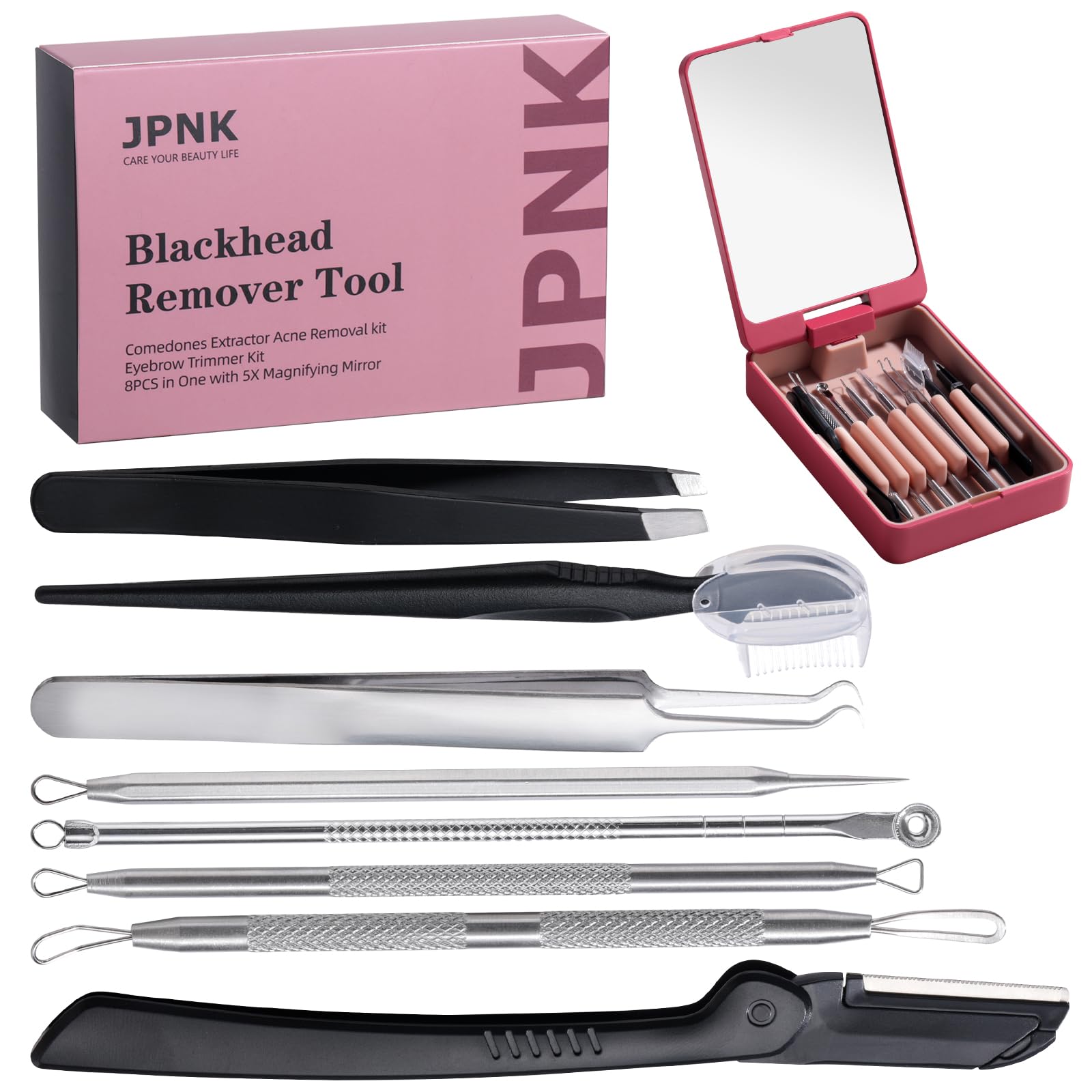 JPNK eyebrow tweezer precision-grip demonstrates snag-free brow shaping and clean removal.